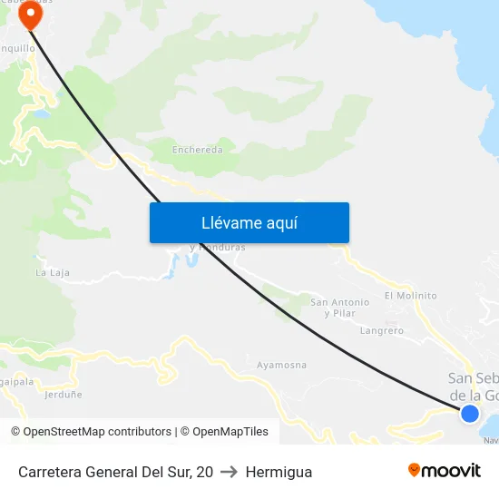 Carretera General Del Sur, 20 to Hermigua map