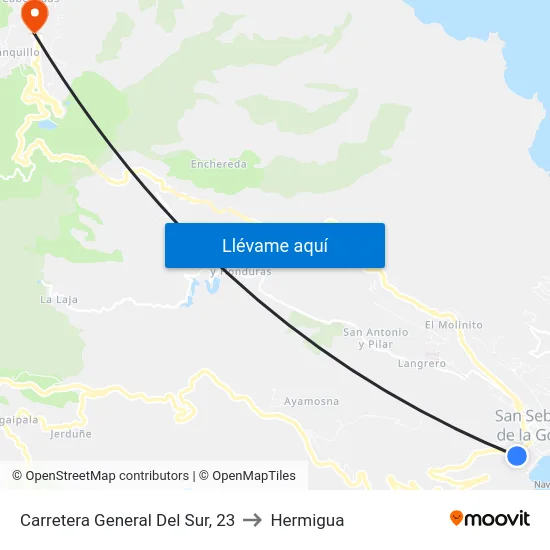 Carretera General Del Sur, 23 to Hermigua map