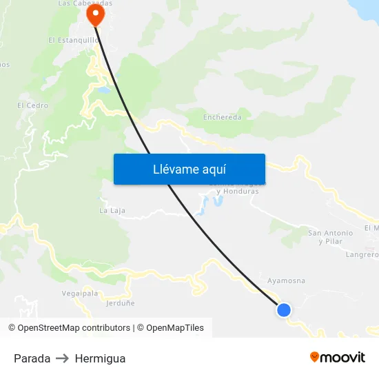 Parada to Hermigua map