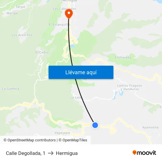 Calle Degollada, 1 to Hermigua map