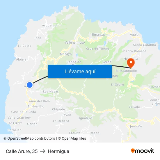 Calle Arure, 35 to Hermigua map