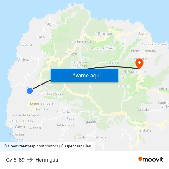 Cv-6, 89 to Hermigua map