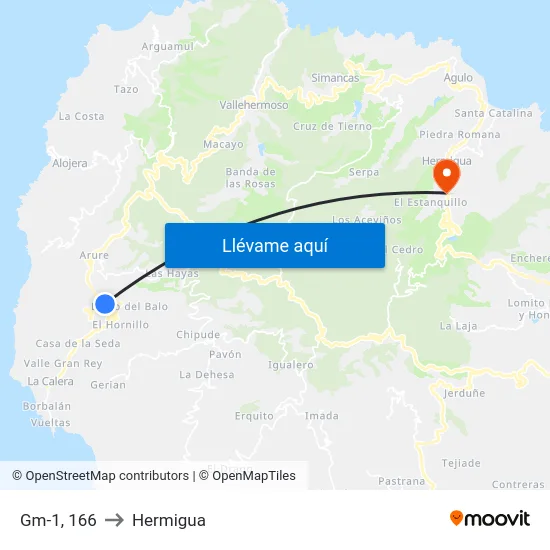 Gm-1, 166 to Hermigua map