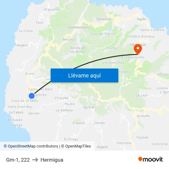 Gm-1, 222 to Hermigua map