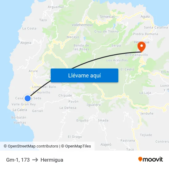 Gm-1, 173 to Hermigua map