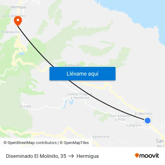Diseminado El Molinito, 35 to Hermigua map