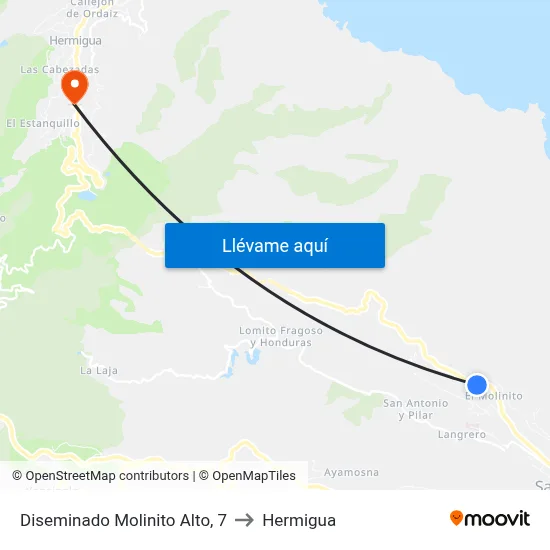 Diseminado Molinito Alto, 7 to Hermigua map