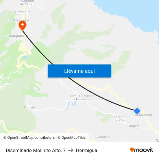 Diseminado Molinito Alto, 7 to Hermigua map