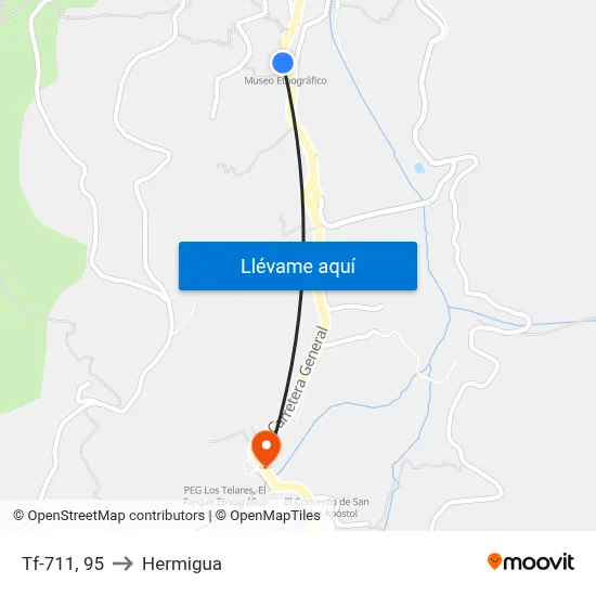 Tf-711, 95 to Hermigua map