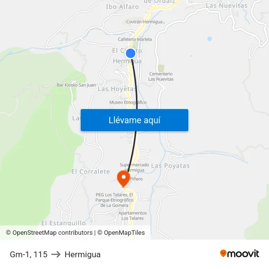 Gm-1, 115 to Hermigua map