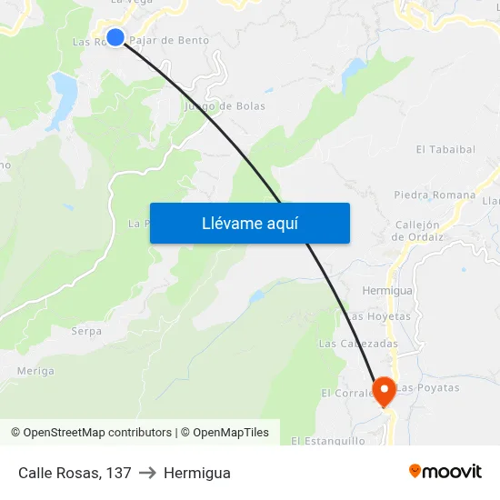 Calle Rosas, 137 to Hermigua map