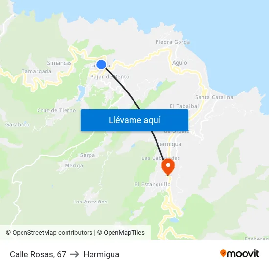 Calle Rosas, 67 to Hermigua map