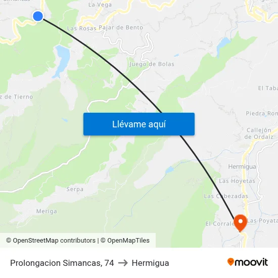 Prolongacion Simancas, 74 to Hermigua map