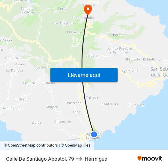 Calle De Santiago Apóstol, 79 to Hermigua map