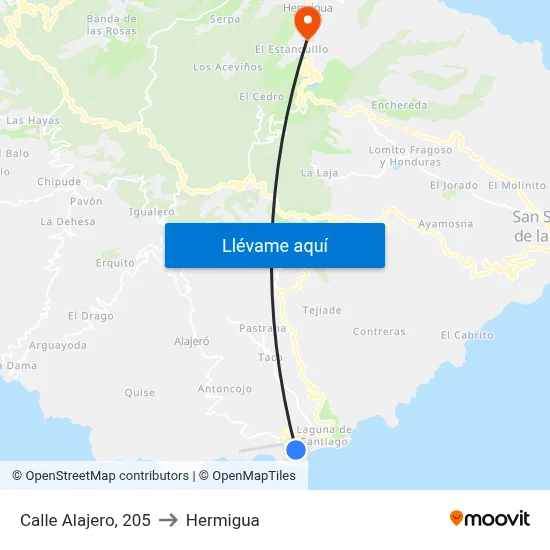 Calle Alajero, 205 to Hermigua map