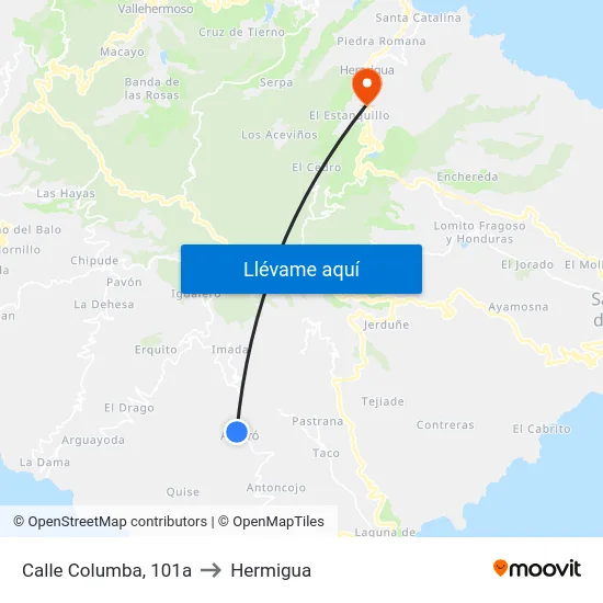 Calle Columba, 101a to Hermigua map