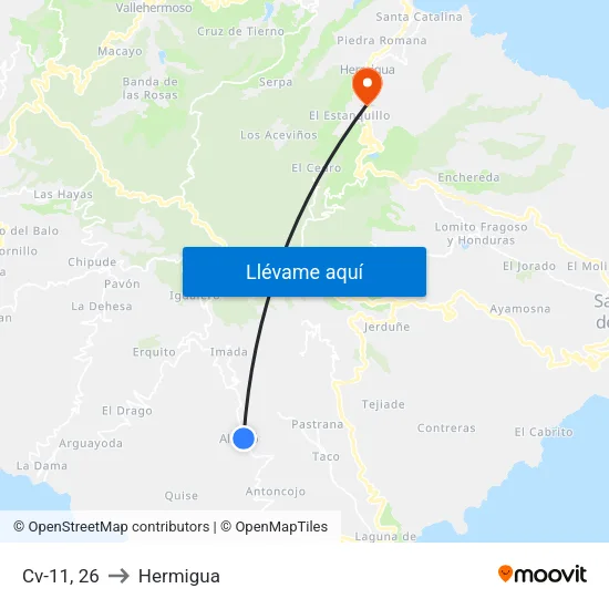 Cv-11, 26 to Hermigua map