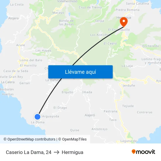 Caserio La Dama, 24 to Hermigua map