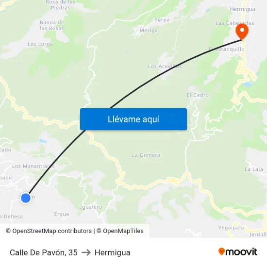 Calle De Pavón, 35 to Hermigua map