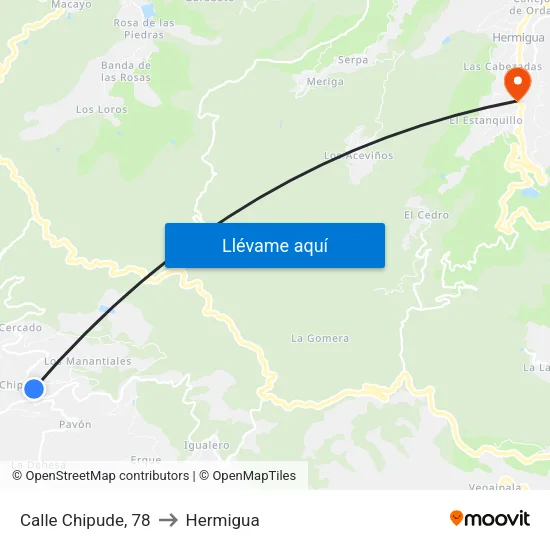Calle Chipude, 78 to Hermigua map