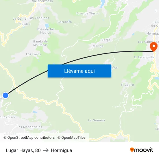 Lugar Hayas, 80 to Hermigua map