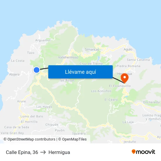 Calle Epina, 36 to Hermigua map