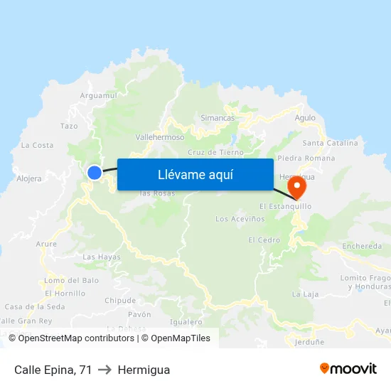 Calle Epina, 71 to Hermigua map