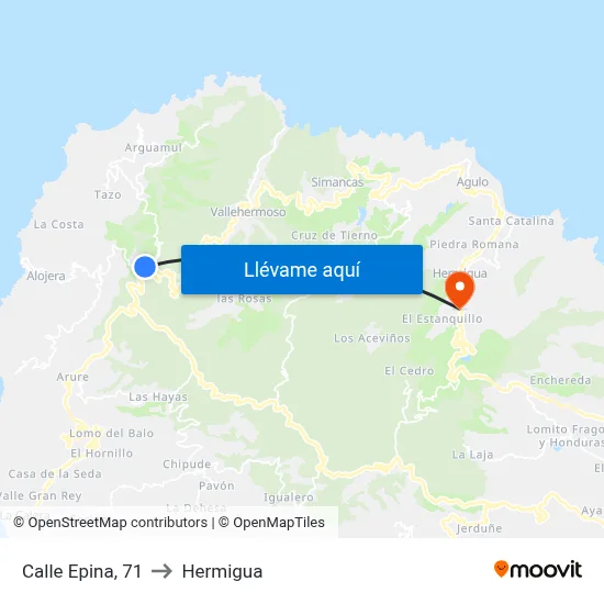 Calle Epina, 71 to Hermigua map
