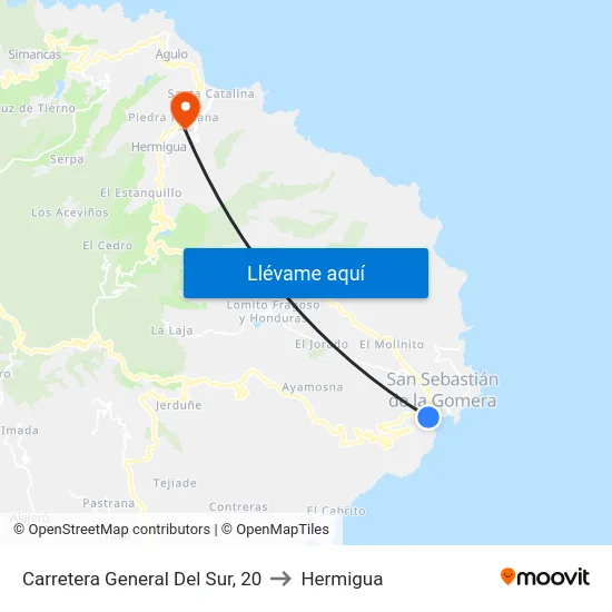 Carretera General Del Sur, 20 to Hermigua map