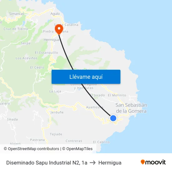 Diseminado Sapu Industrial N2, 1a to Hermigua map
