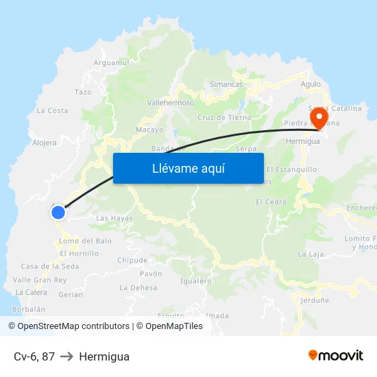 Cv-6, 87 to Hermigua map