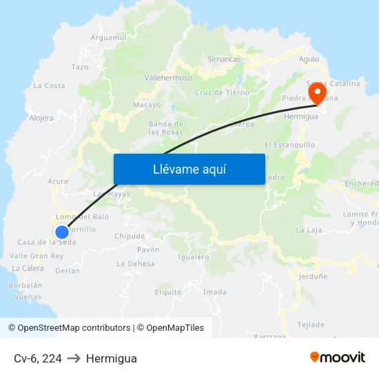 Cv-6, 224 to Hermigua map