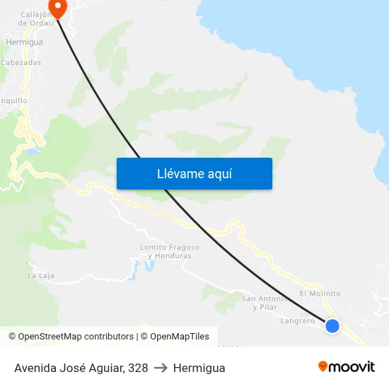 Avenida José Aguiar, 328 to Hermigua map