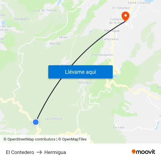 El Contedero to Hermigua map