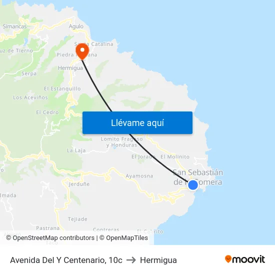 Avenida Del Y Centenario, 10c to Hermigua map