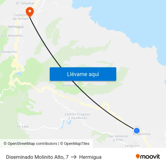 Diseminado Molinito Alto, 7 to Hermigua map