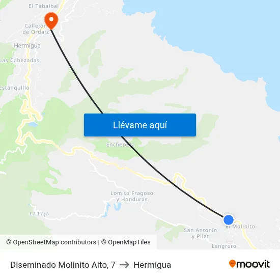 Diseminado Molinito Alto, 7 to Hermigua map