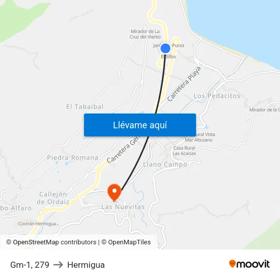 Gm-1, 279 to Hermigua map
