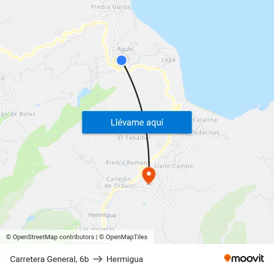 Carretera General, 6b to Hermigua map