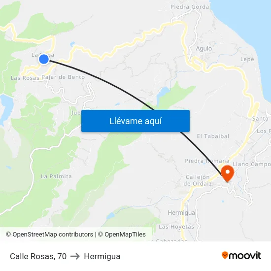 Calle Rosas, 70 to Hermigua map