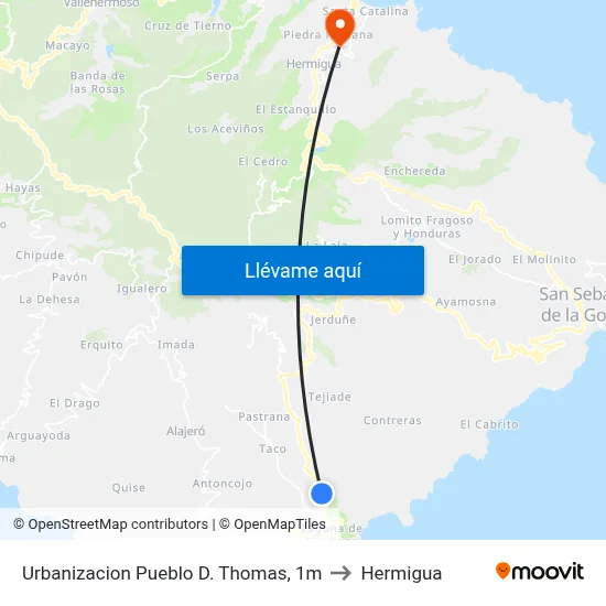 Urbanizacion Pueblo D. Thomas, 1m to Hermigua map