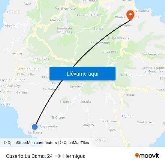 Caserio La Dama, 24 to Hermigua map