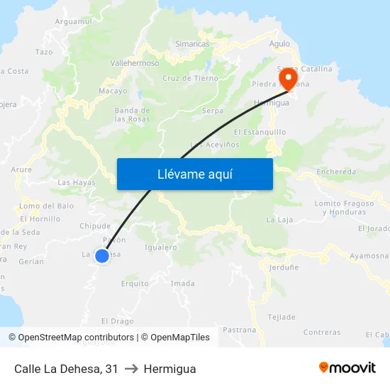 Calle La Dehesa, 31 to Hermigua map
