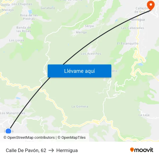 Calle De Pavón, 62 to Hermigua map