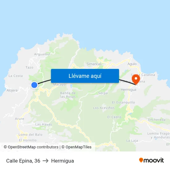 Calle Epina, 36 to Hermigua map