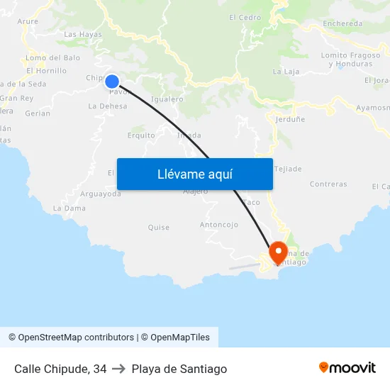 Calle Chipude, 34 to Playa de Santiago map
