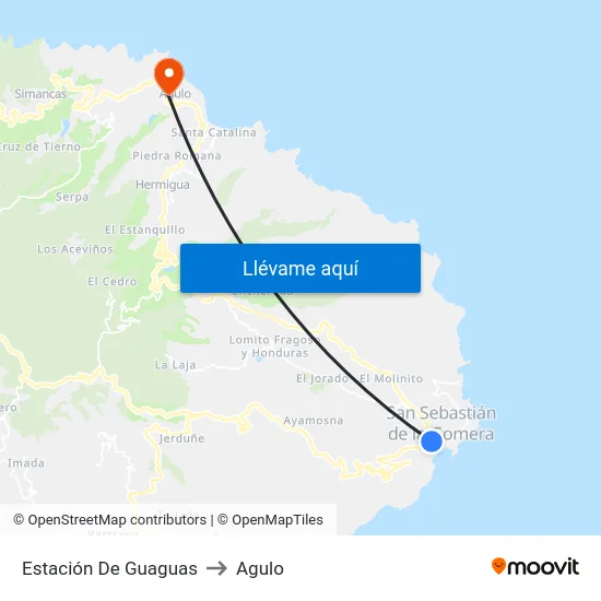 Estación De Guaguas to Agulo map