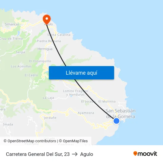 Carretera General Del Sur, 23 to Agulo map