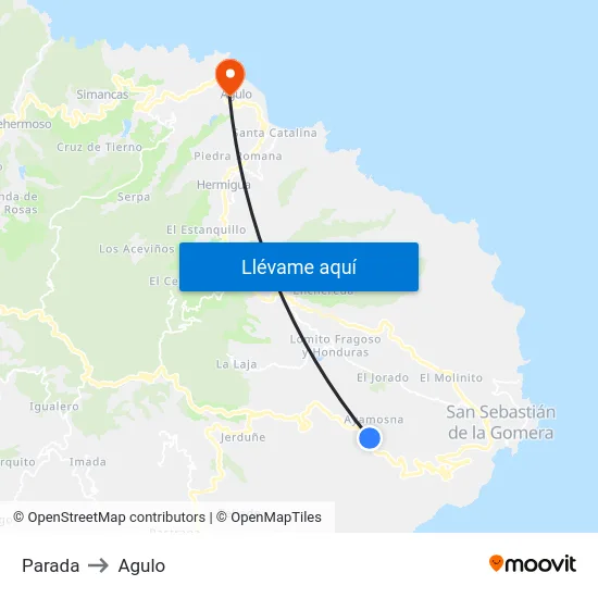 Parada to Agulo map