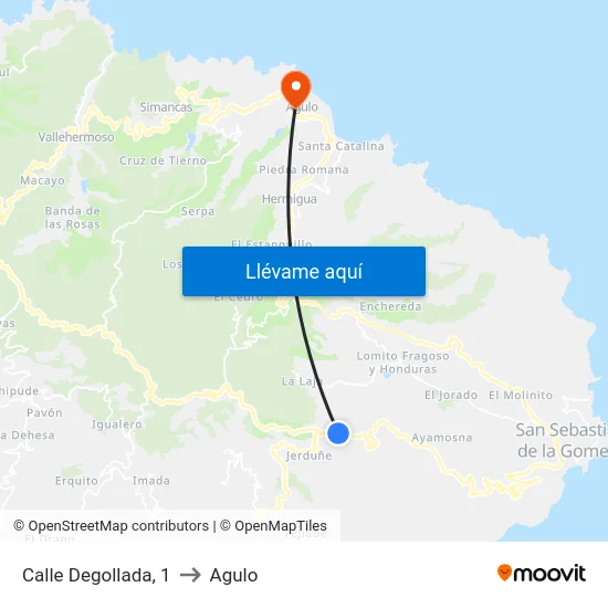 Calle Degollada, 1 to Agulo map
